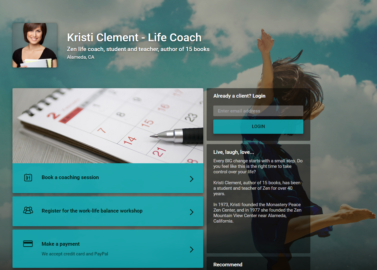Create an easy, actionable landing page with vcita