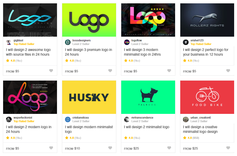 Fiverr logo examples