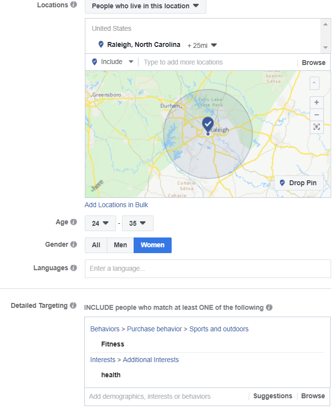 Facebook allows you to target potential customers based on specific demographics