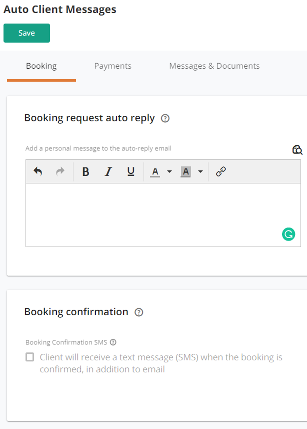 Booking confirmations give your clients peace of mind