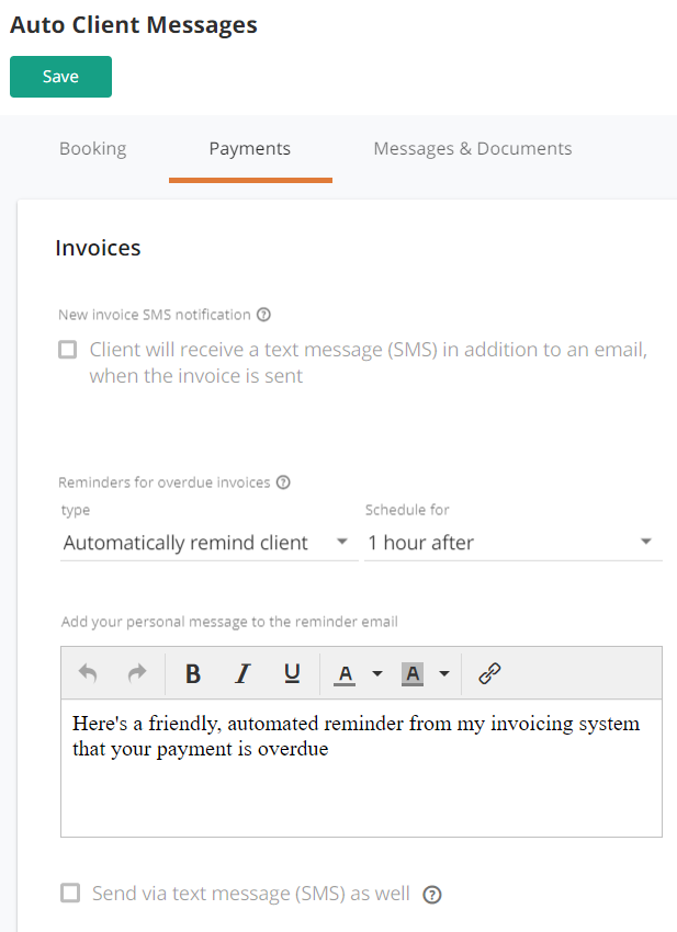 Payment reminders help keep more money in your bank account
