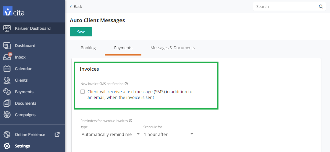 Send invoices via SMS
