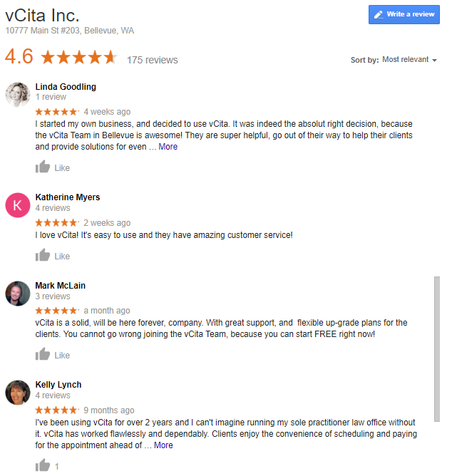 Your Google listing is a great place to highlight positive reviews