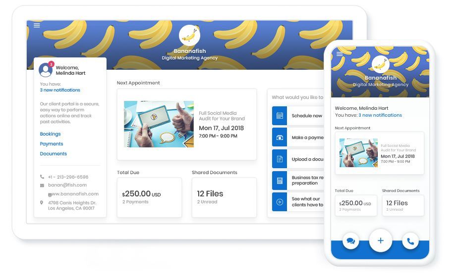 New client portal with a personalized dashboard for your customers
