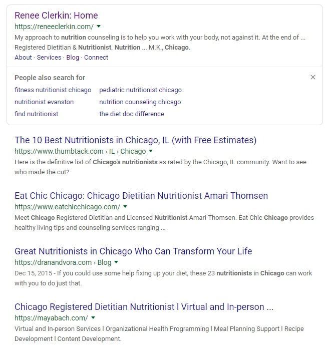 local business Google search