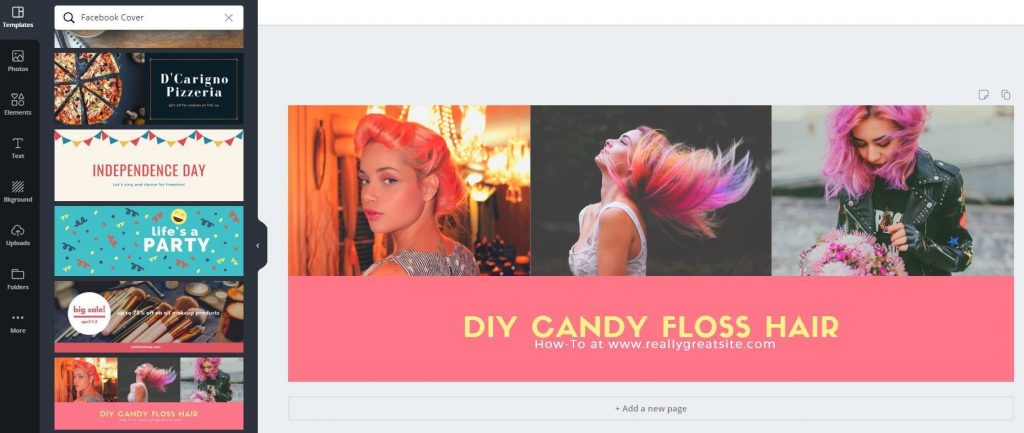 Canva Facebook cover photo template