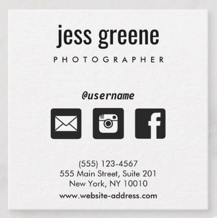 Facebook business card